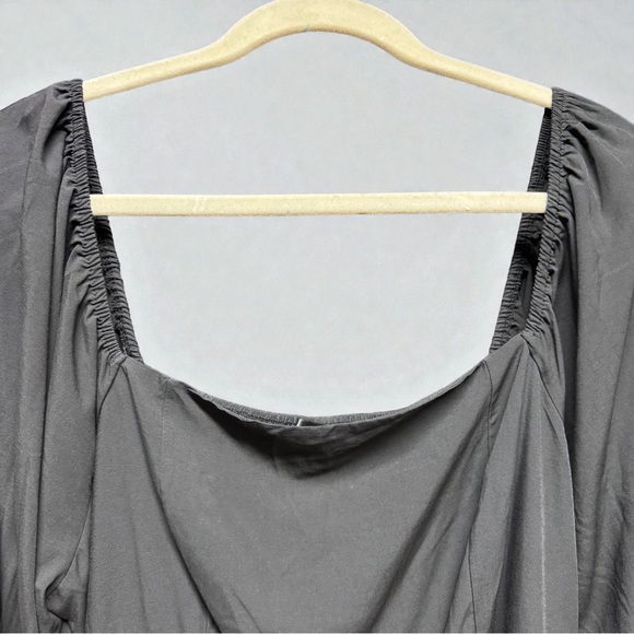 PrettyGarden Black Smocked Babydoll Dress XXL Lantern Sleeve Fit Flare - Picture 9 of 16